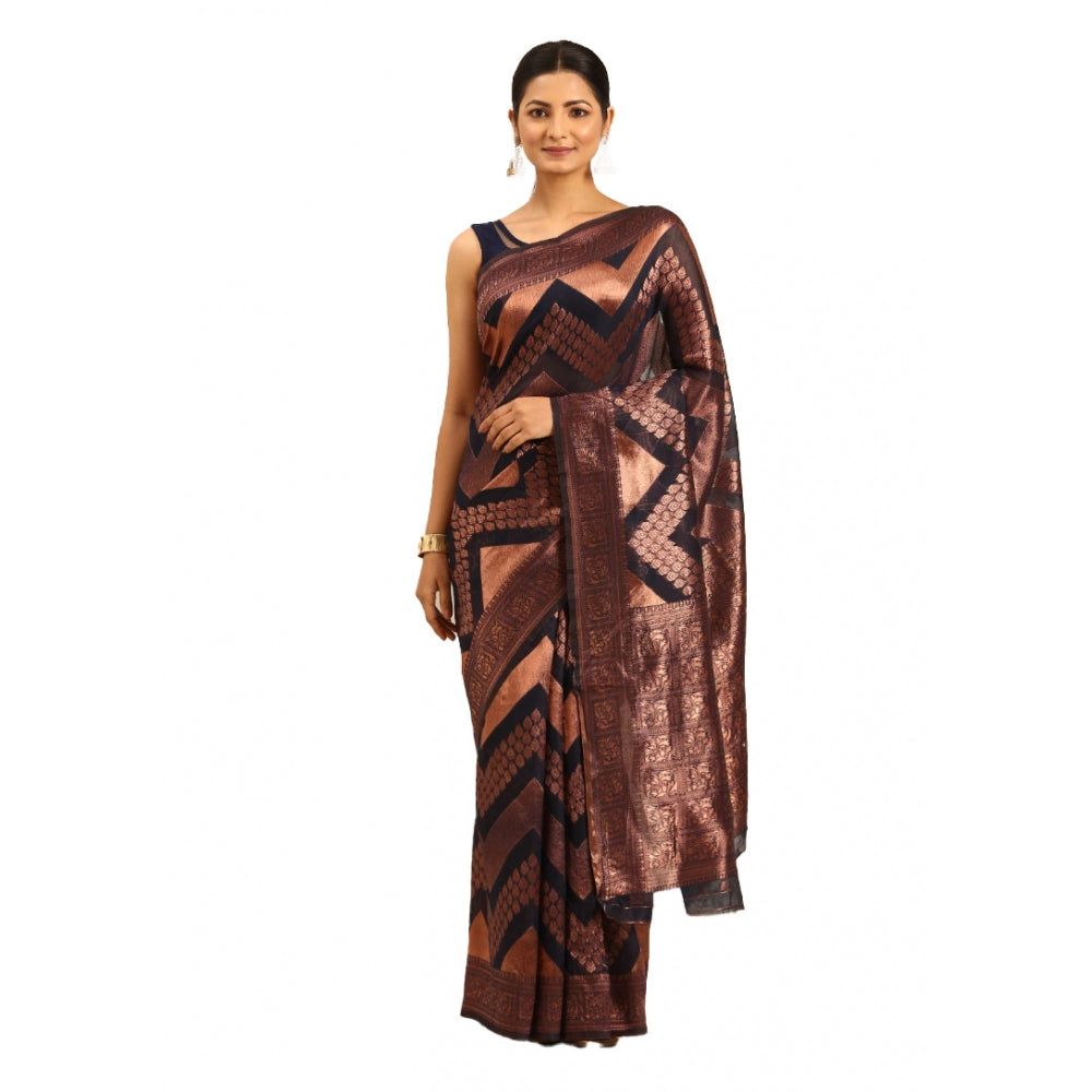 Exquisite Cotton Woven Design Saree With Blouse Piece