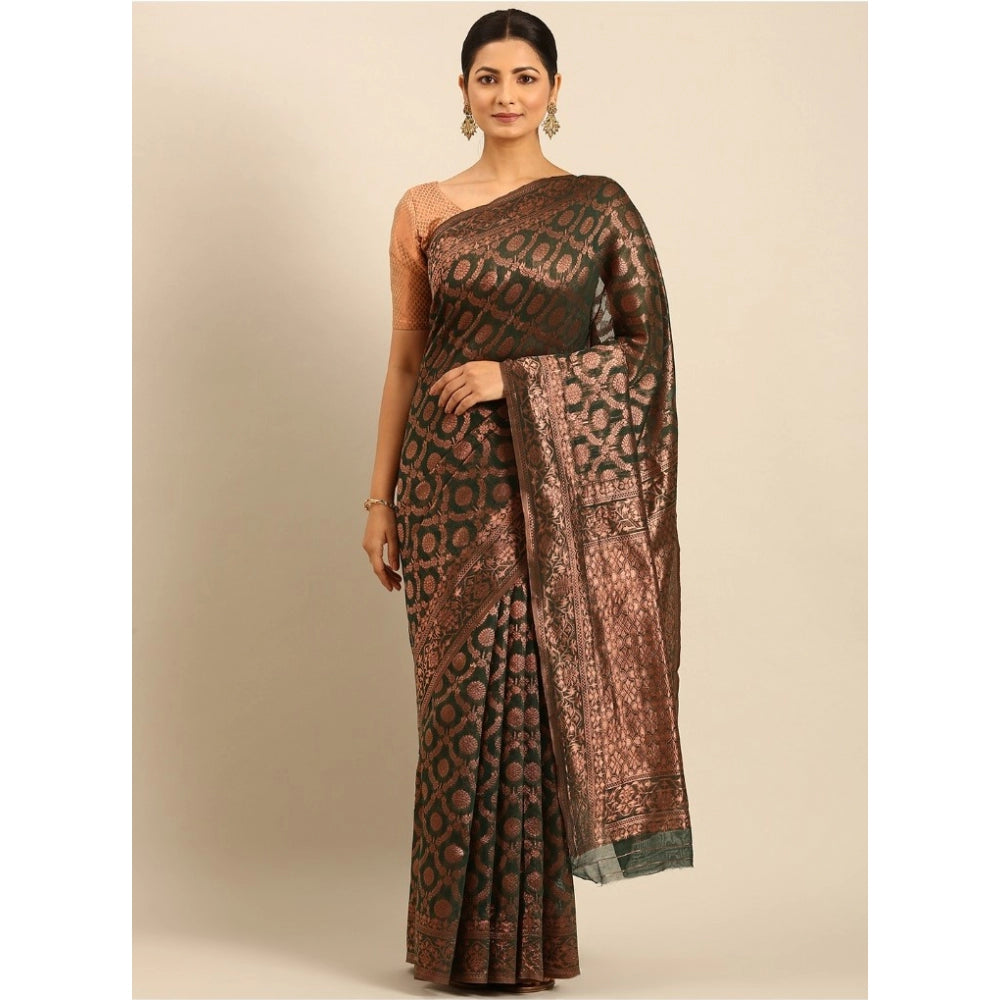 Groovy Cotton Woven Design Saree With Blouse Piece