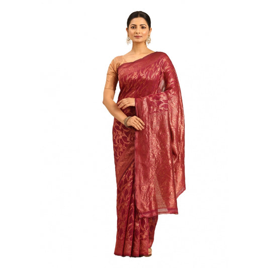 Groovy Cotton Woven Design Saree With Blouse Piece