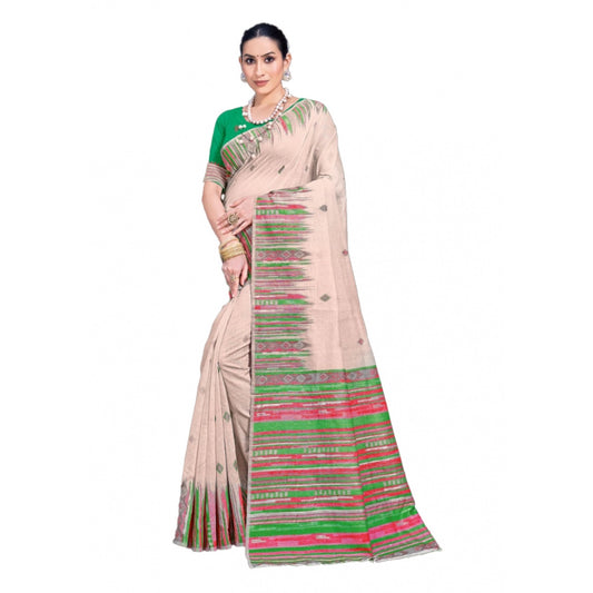 Comfy Cotton Printed Saree With Blouse Piece