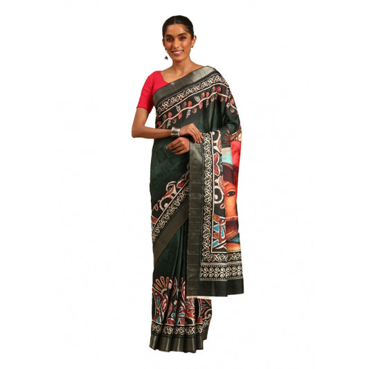 Modish Cotton Printed Saree With Blouse Piece