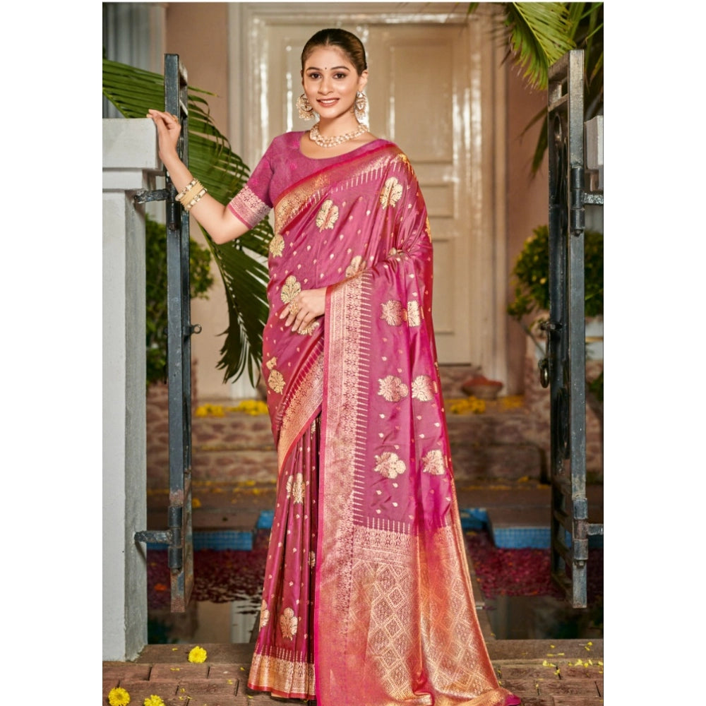 Comfy Silk Woven Design Saree With Blouse Piece