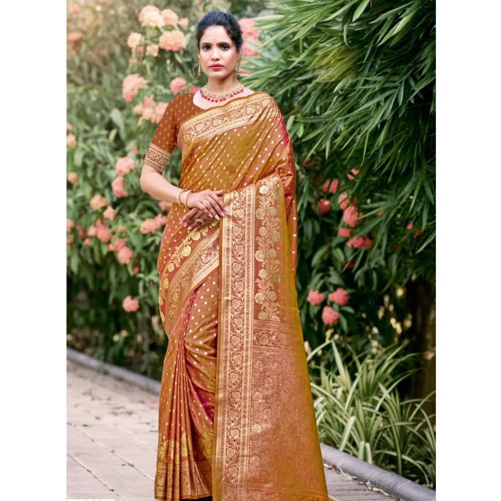 Fashionista Silk Printed Saree With Blouse Piece