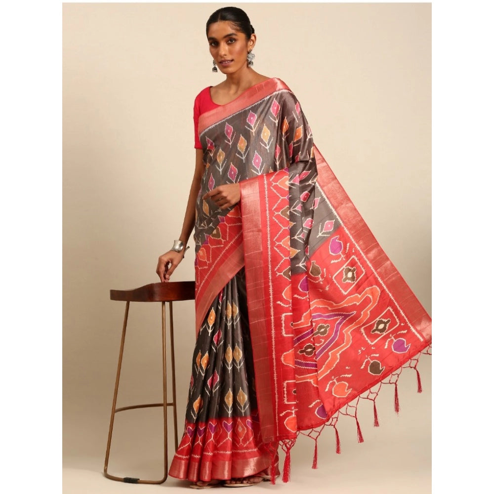 Snazzy Cotton Printed Saree With Blouse Piece