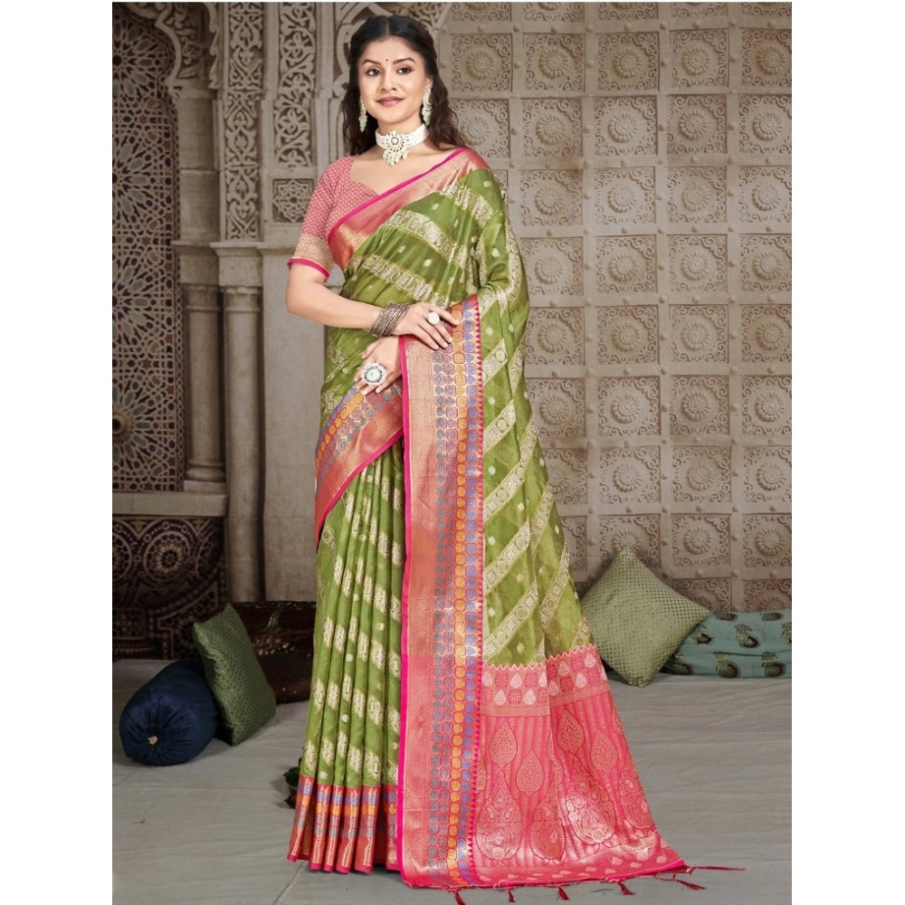 Luxurious Silk Woven Design Saree With Blouse Piece