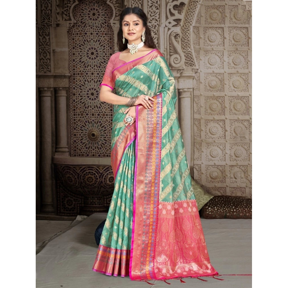 Luxurious Silk Woven Design Saree With Blouse Piece