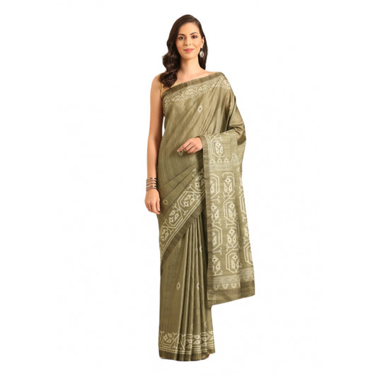 Snazzy Cotton Printed Saree With Blouse Piece