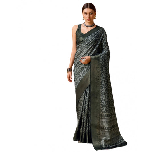 Jaunty Cotton Printed Saree With Blouse Piece