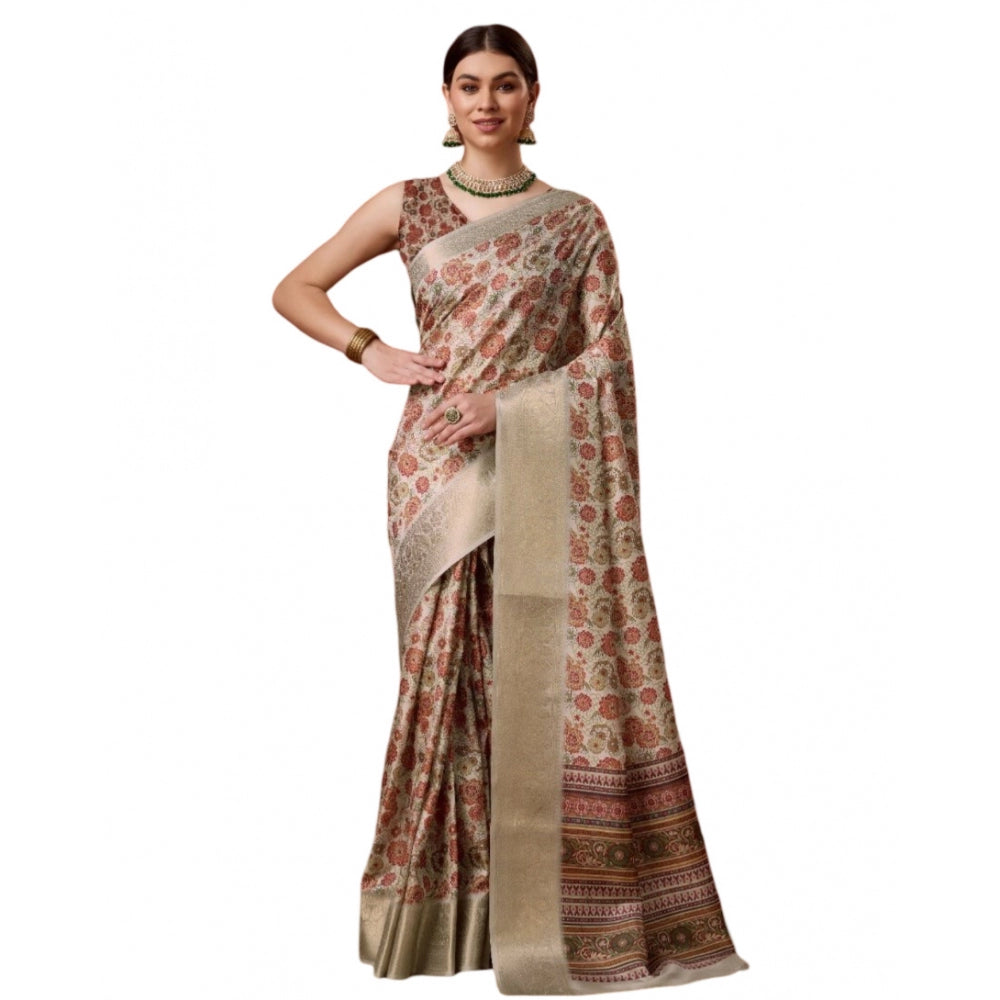 Sassy Cotton Printed Saree With Blouse Piece