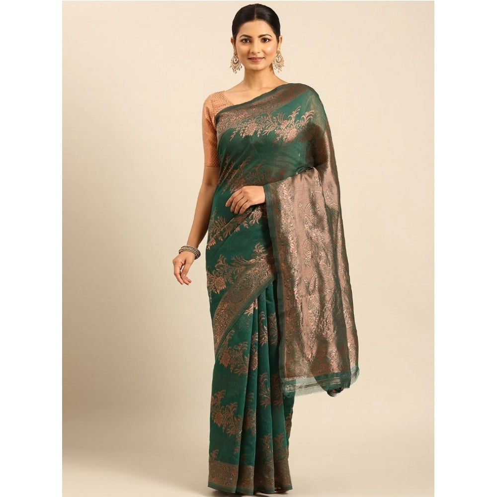 Groovy Cotton Woven Design Saree With Blouse Piece