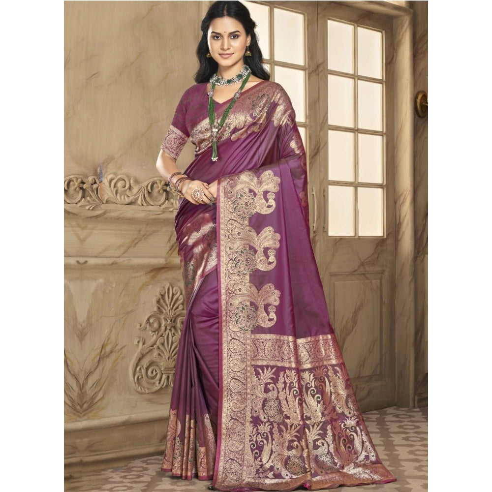 Fashionista Silk Woven Design Saree With Blouse Piece