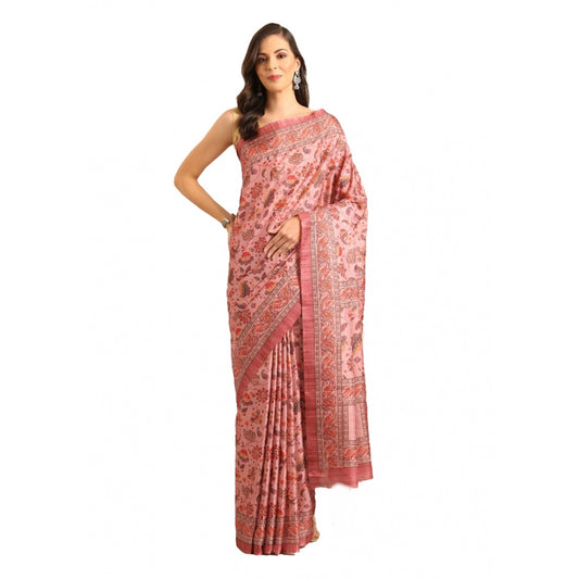 Glamorous Cotton Printed Saree With Blouse Piece