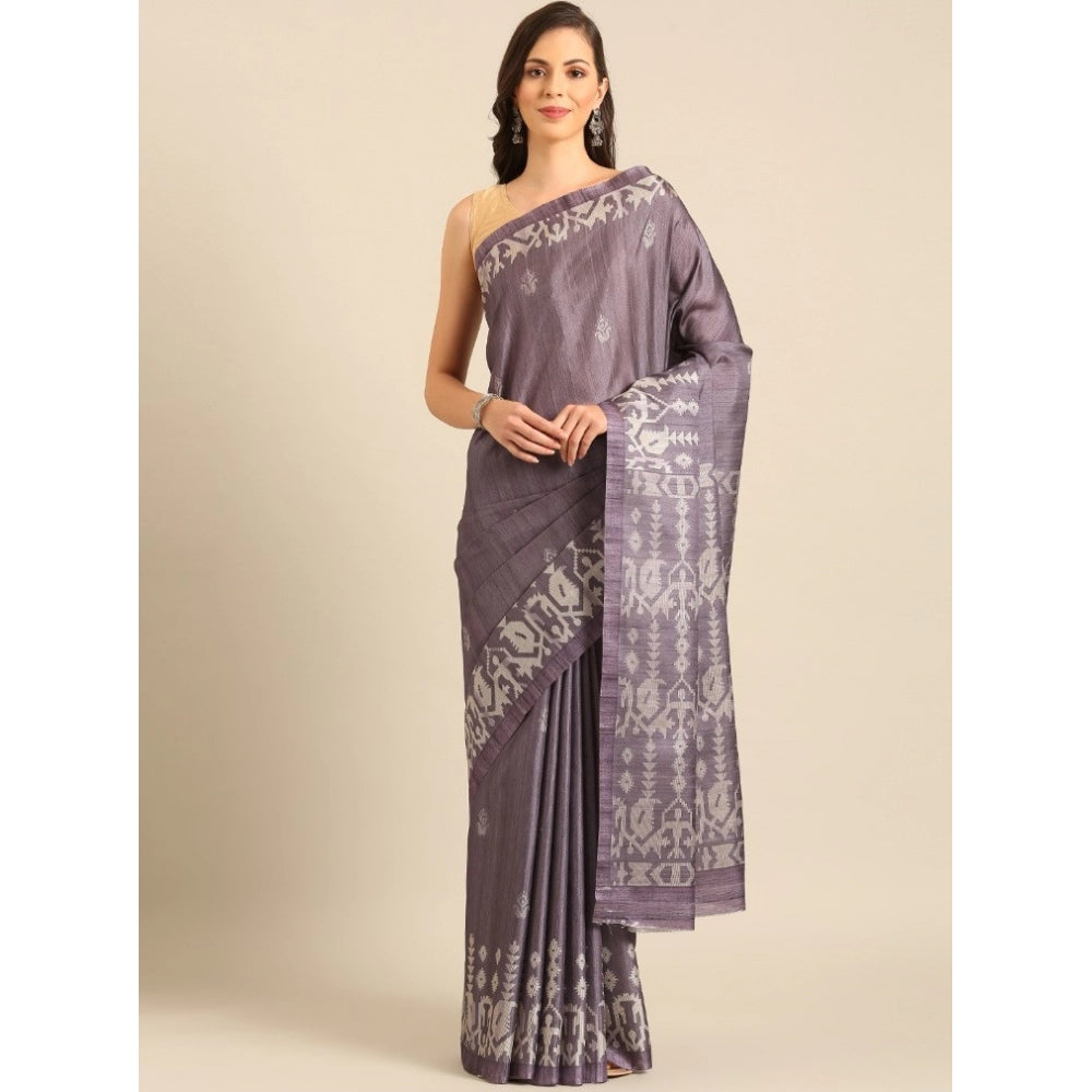 Glamorous Cotton Printed Saree With Blouse Piece