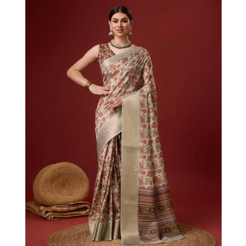 Sassy Cotton Printed Saree With Blouse Piece