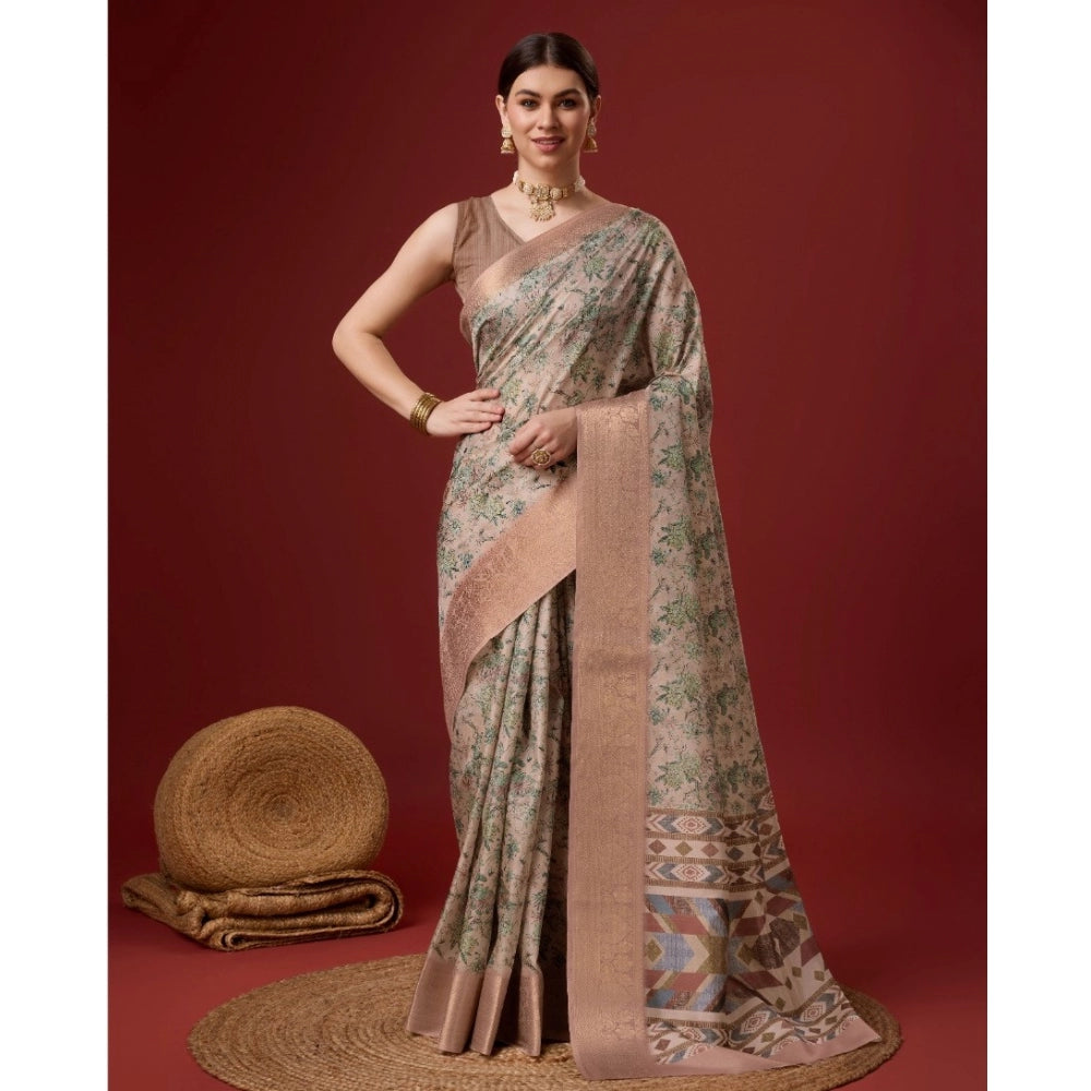 Sassy Cotton Printed Saree With Blouse Piece