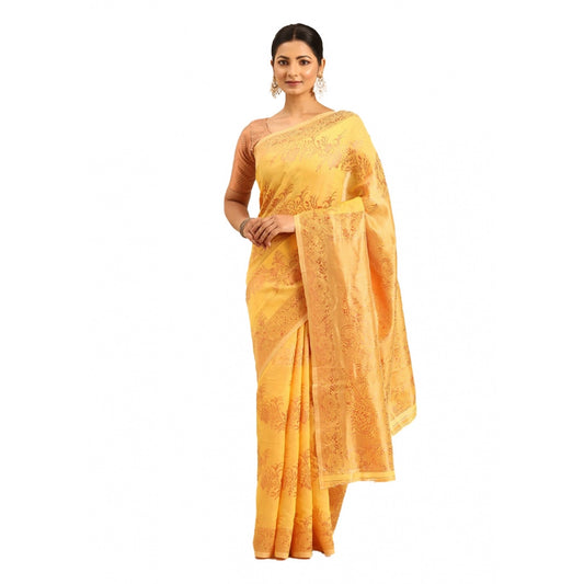 Exquisite Cotton Woven Design Saree With Blouse Piece