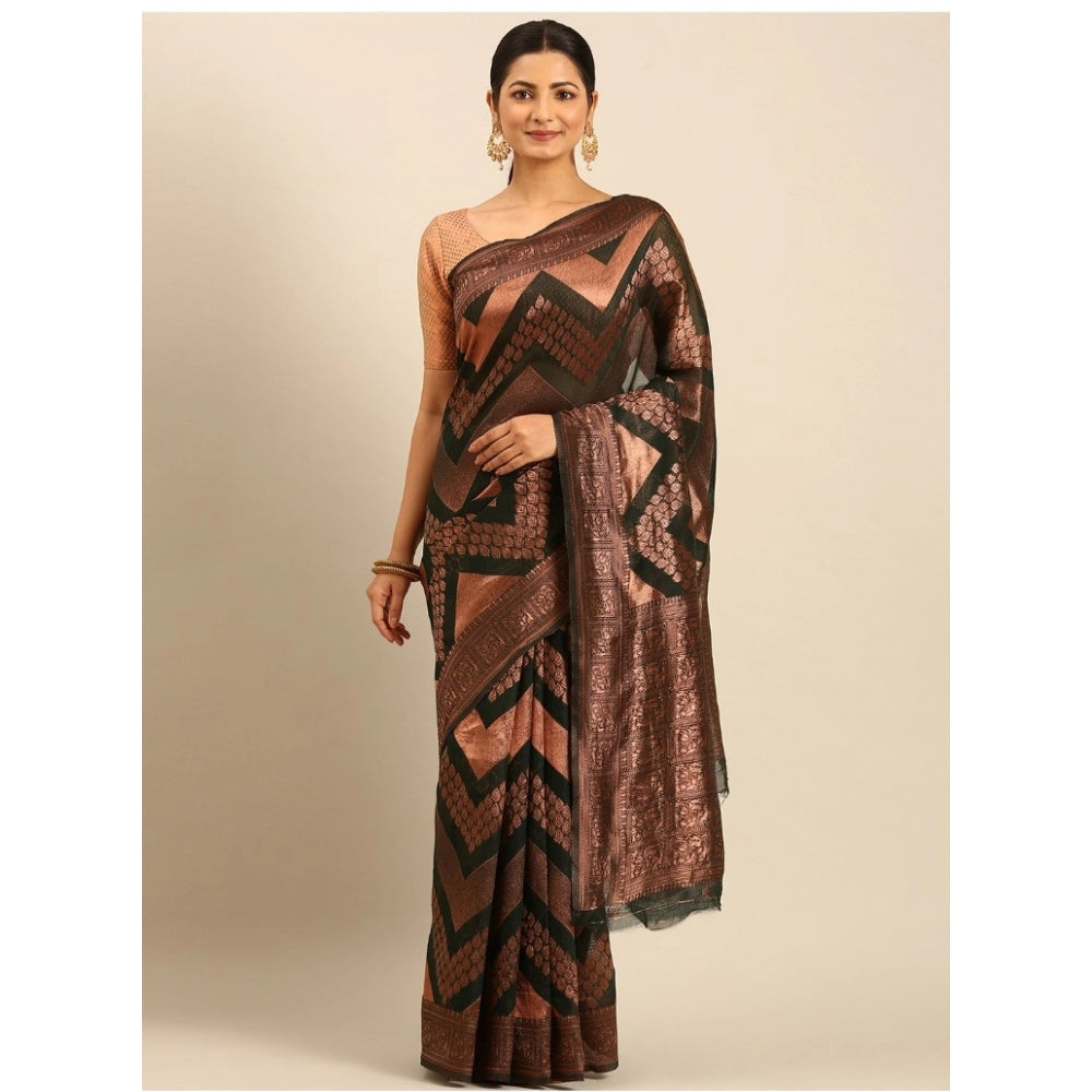 Groovy Cotton Woven Design Saree With Blouse Piece