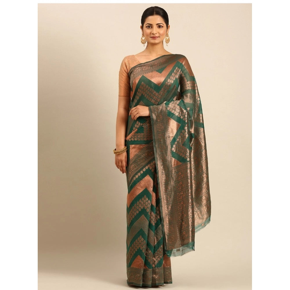 Groovy Cotton Woven Design Saree With Blouse Piece