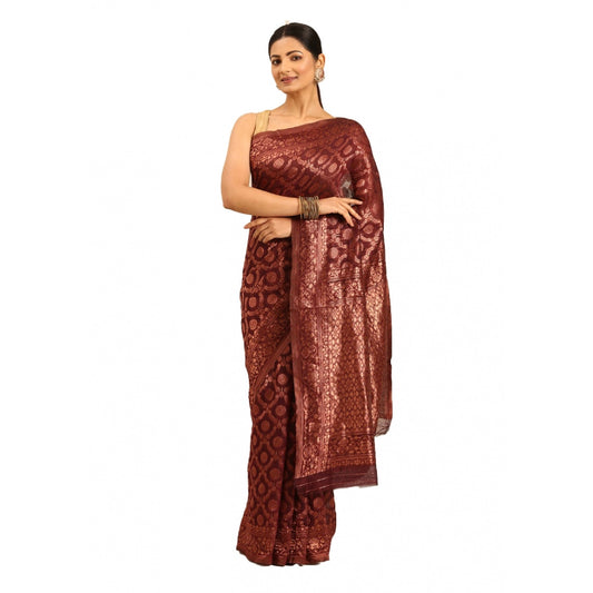 Exquisite Cotton Woven Design Saree With Blouse Piece