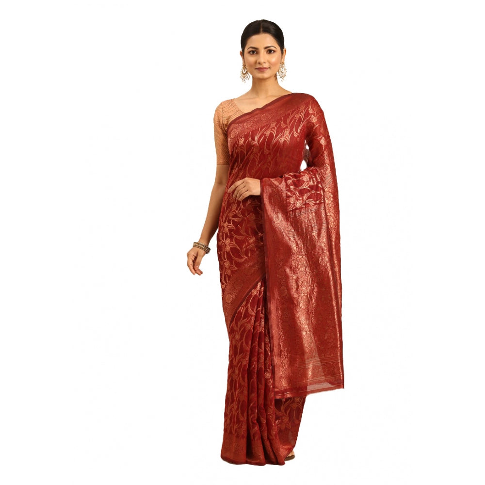 Exquisite Cotton Woven Design Saree With Blouse Piece