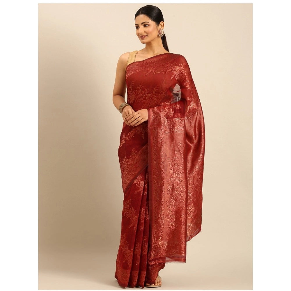 Exquisite Cotton Woven Design Saree With Blouse Piece