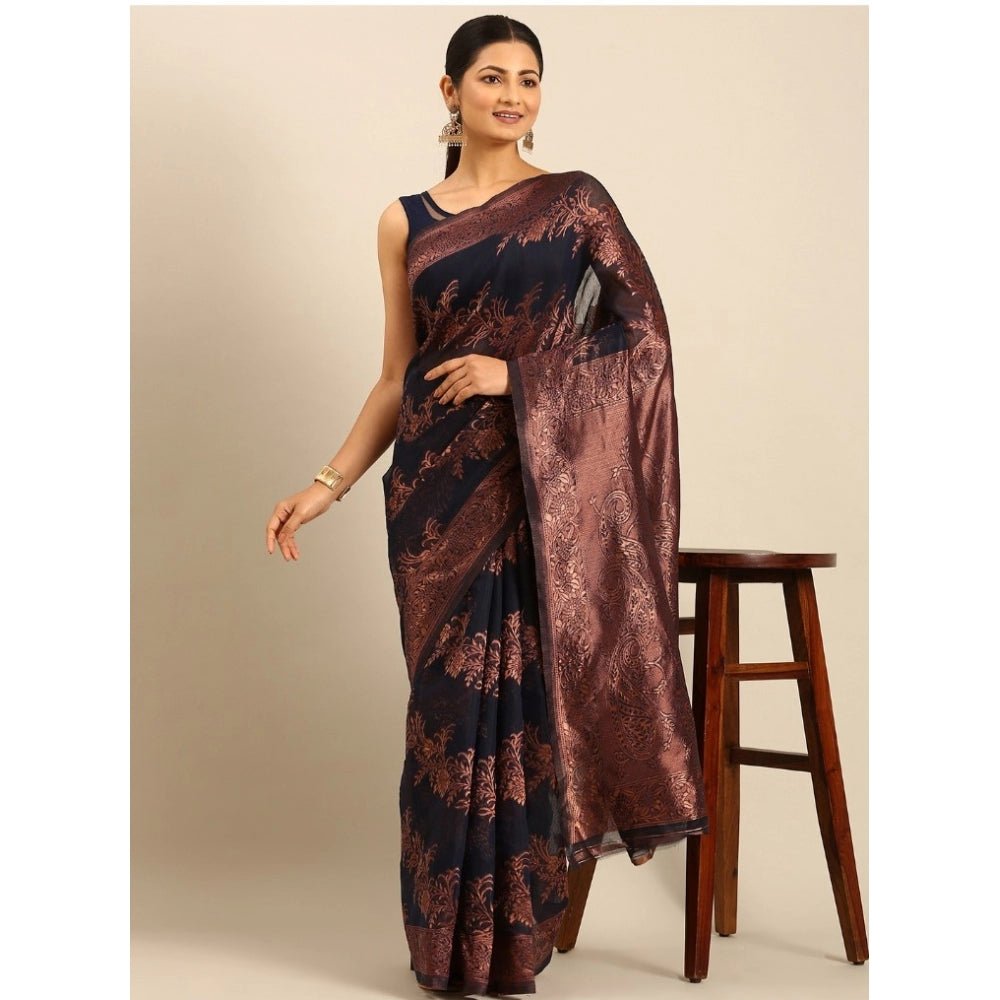 Groovy Cotton Woven Design Saree With Blouse Piece