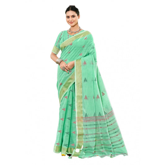 Jaunty Cotton Printed Saree With Blouse Piece