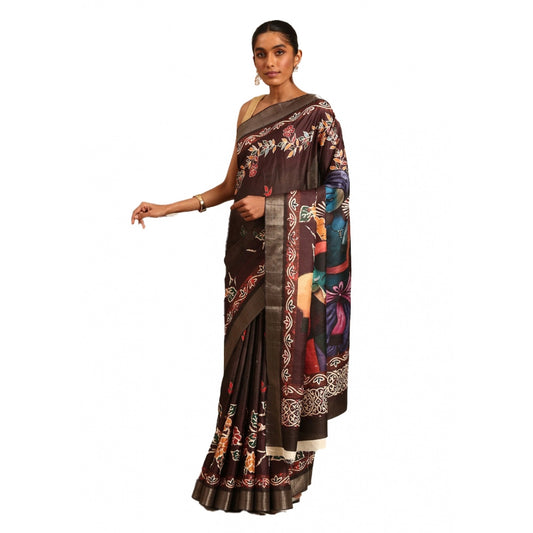 Modish Cotton Printed Saree With Blouse Piece