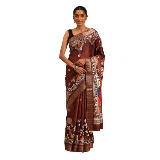 Modish Cotton Printed Saree With Blouse Piece