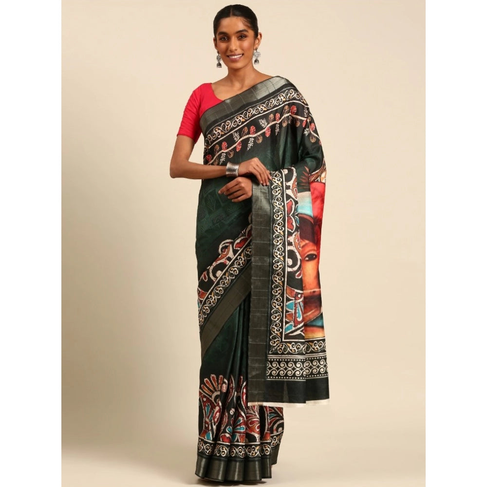 Modish Cotton Printed Saree With Blouse Piece