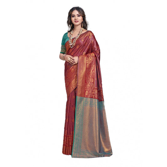 Fashionista Silk Woven Design Saree With Blouse Piece