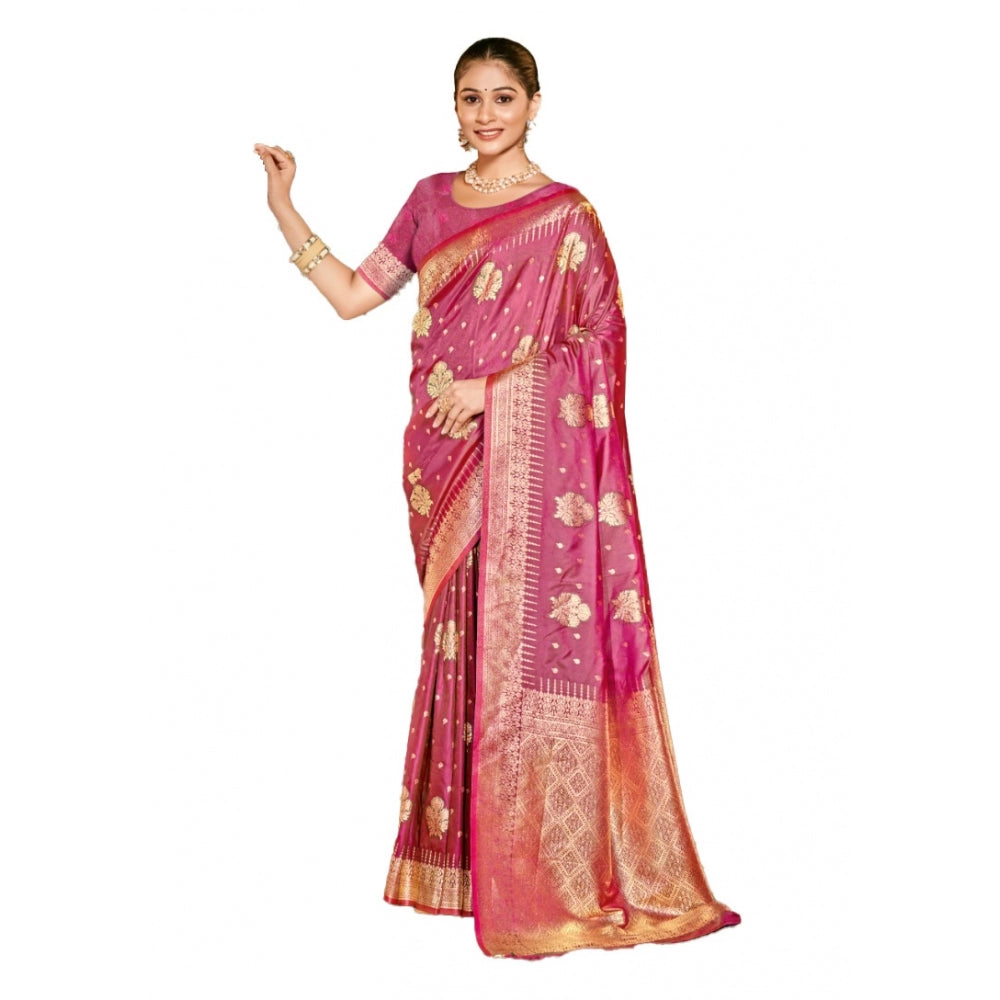 Comfy Silk Woven Design Saree With Blouse Piece