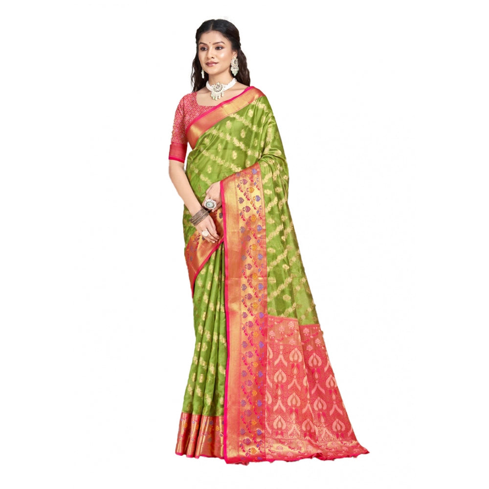 Luxurious Silk Woven Design Saree With Blouse Piece