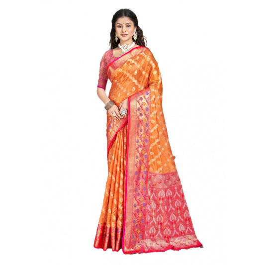 Partywear Silk Woven Design Saree With Blouse Piece