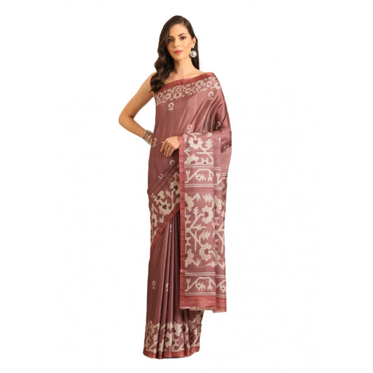 Glamorous Cotton Printed Saree With Blouse Piece