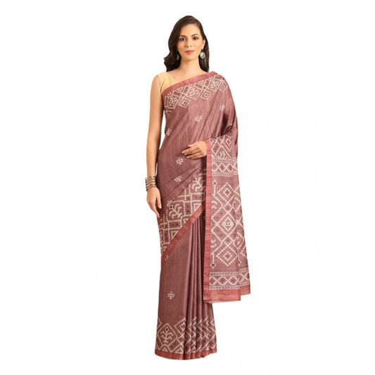 Snazzy Cotton Printed Saree With Blouse Piece