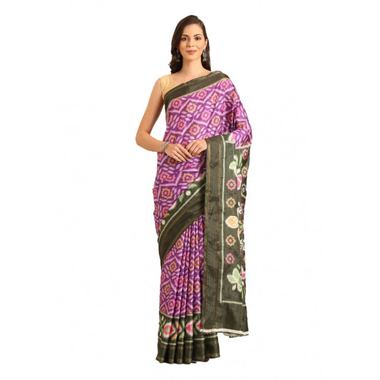 Glamorous Cotton Printed Saree With Blouse Piece