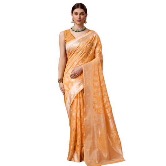 Glamorous Cotton Woven Design Saree With Blouse Piece