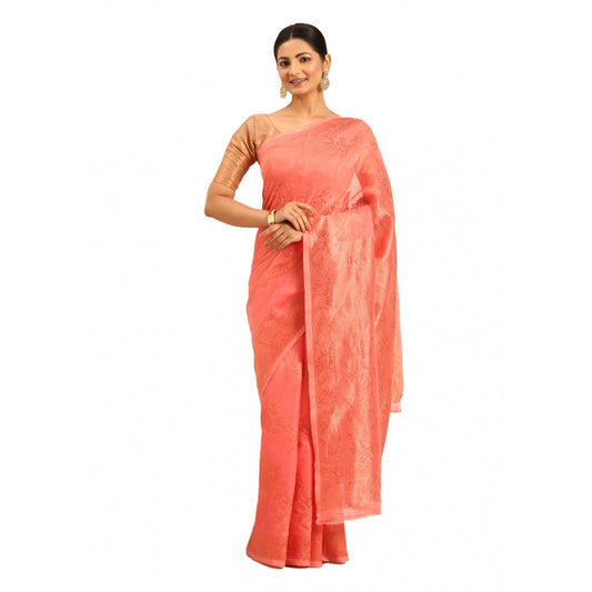 Exquisite Cotton Woven Design Saree With Blouse Piece