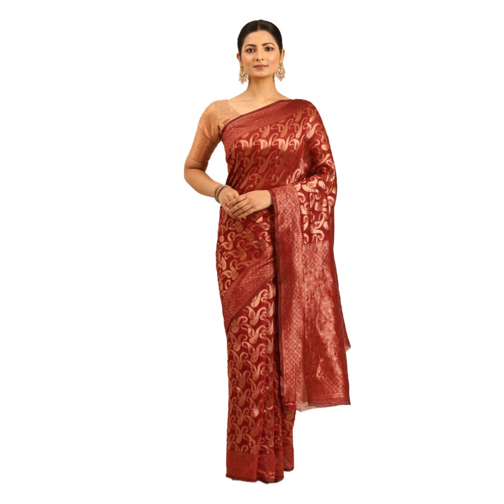 Exquisite Cotton Woven Design Saree With Blouse Piece