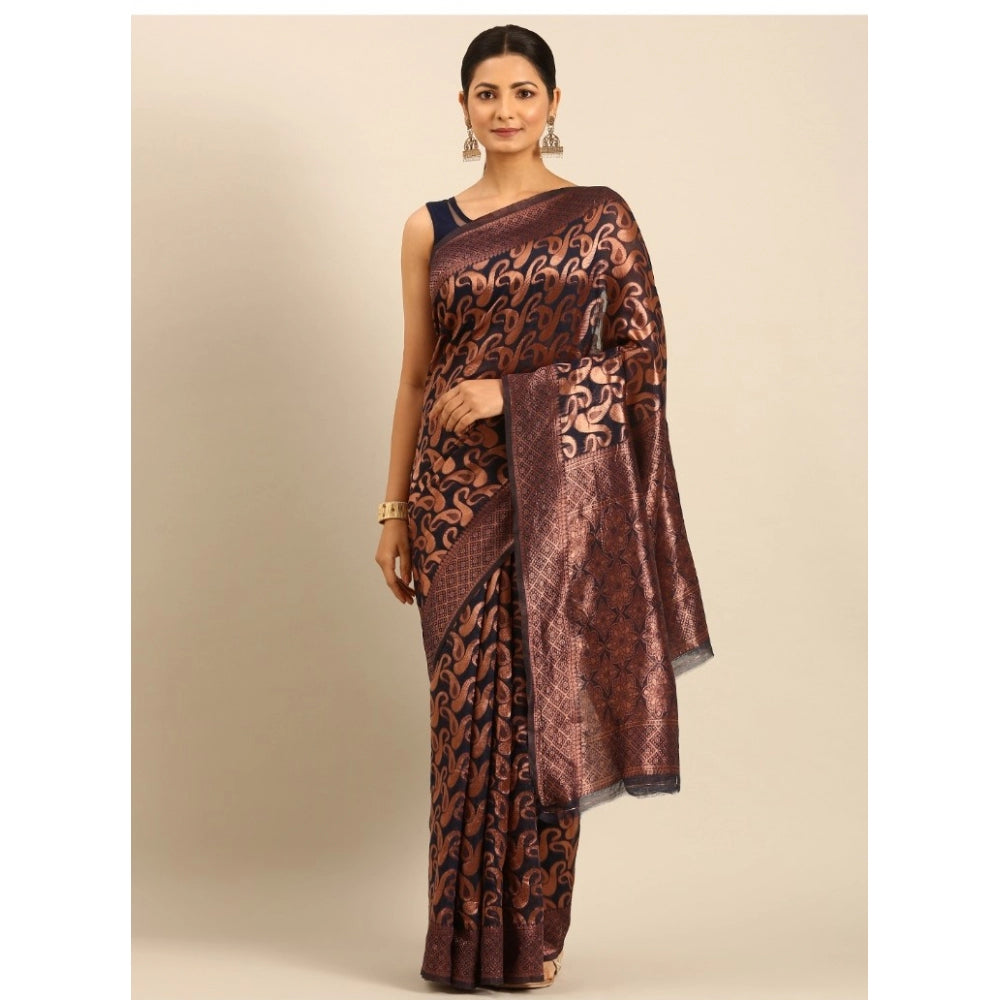 Exquisite Cotton Woven Design Saree With Blouse Piece