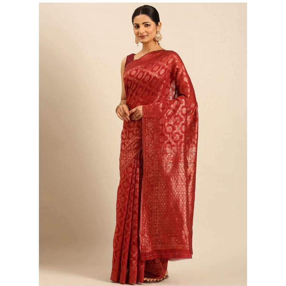 Exquisite Cotton Woven Design Saree With Blouse Piece