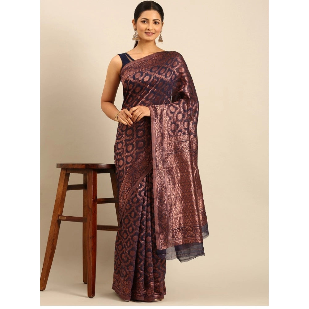 Exquisite Cotton Woven Design Saree With Blouse Piece