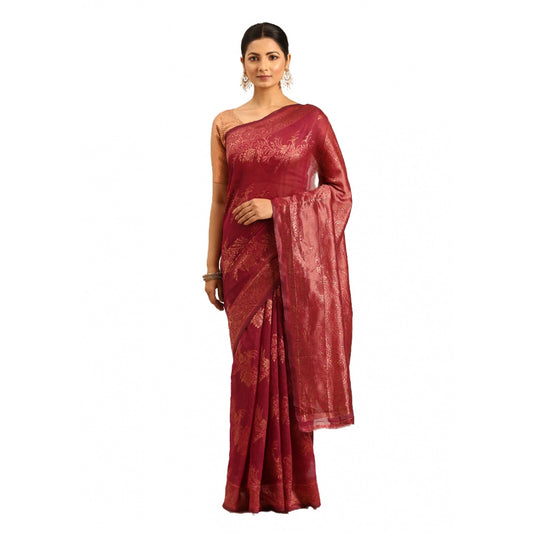 Groovy Cotton Woven Design Saree With Blouse Piece