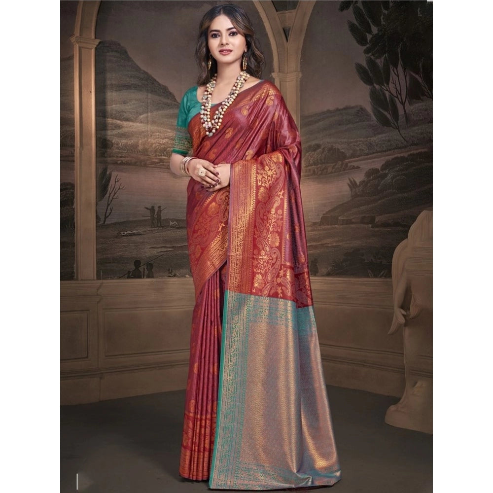 Fashionista Silk Woven Design Saree With Blouse Piece