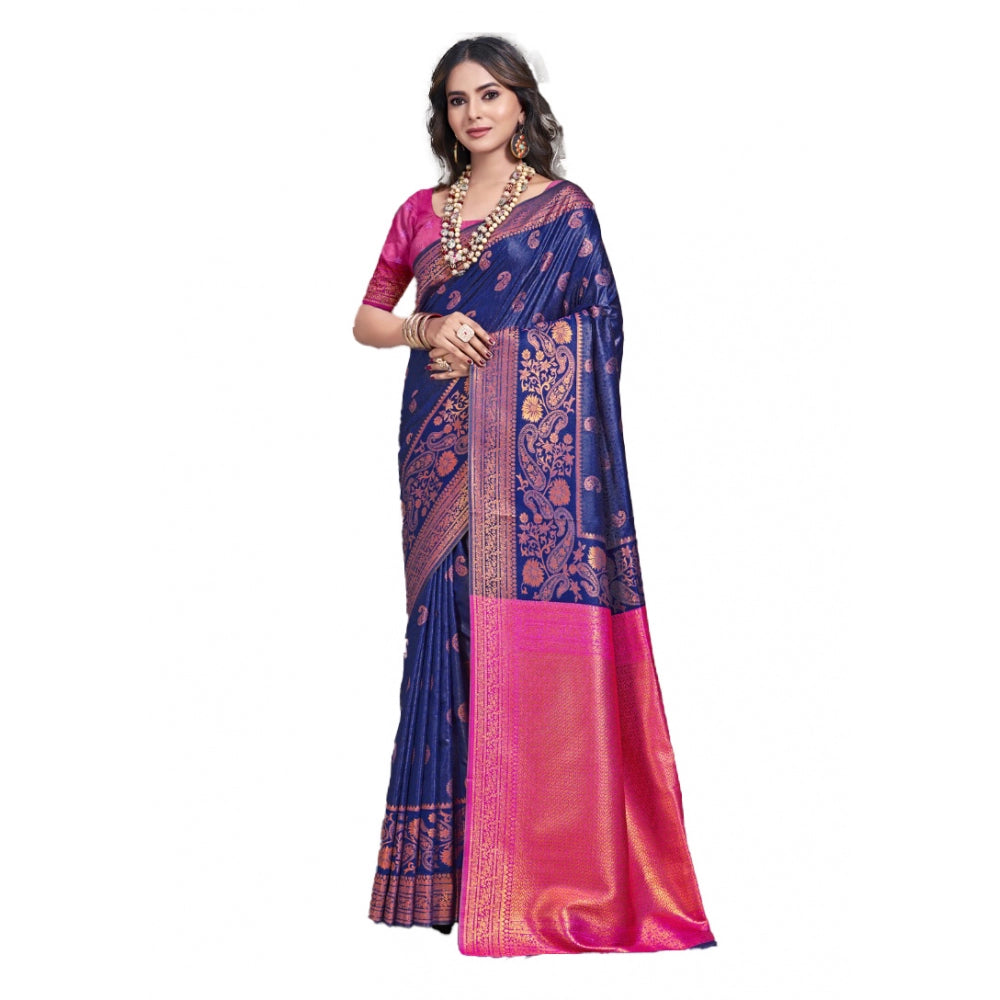 Fashionista Silk Woven Design Saree With Blouse Piece