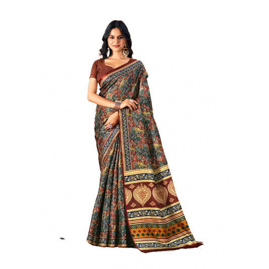 Modish Polyester Printed Saree With Blouse Piece