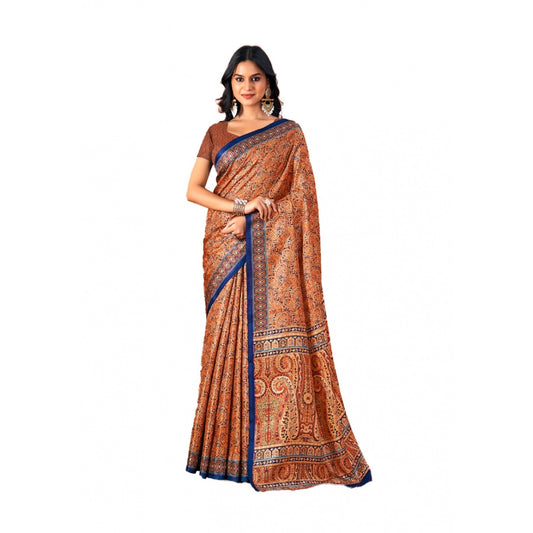 Modish Polyester Printed Saree With Blouse Piece