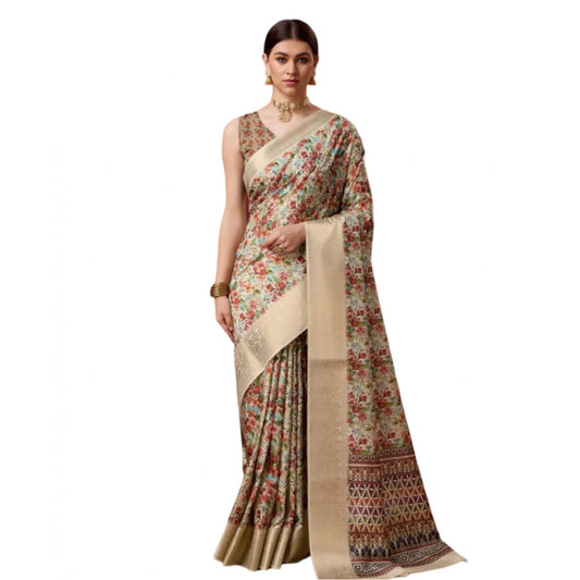 Sassy Cotton Printed Saree With Blouse Piece