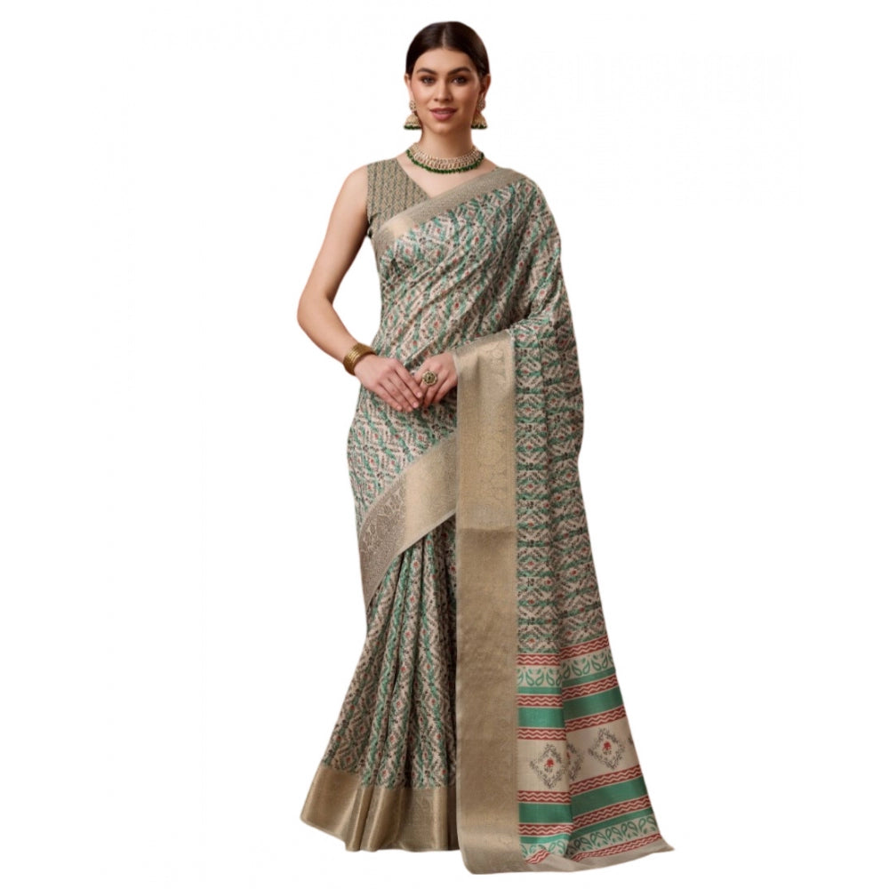 Sassy Cotton Printed Saree With Blouse Piece